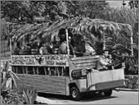 A tram takes visitors through Jungleland, during it's heyday. Click on for a larger image! 